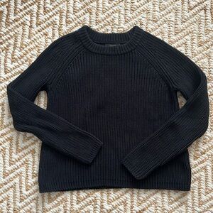 Quince black fisherman cotton sweater